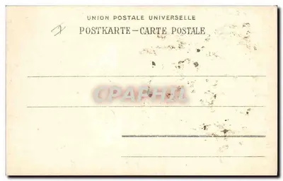Cachorro sentado com coleira — estúdio fotográfico — Union Postale Universelle — Verso