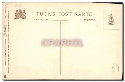 Cachorro dormindo — "THE SLEEP" — Tuck's Post Karte, série V — Verso