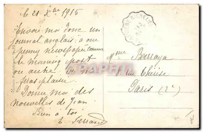 Feld-Maréchal Lord Kitchener — Ministro da Guerra da Grã-Bretanha — Fot. Russel, Paris — Verso