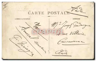 Paquebot Médie — traversée en mer agitée — éditeur H. Grimaud & Cie, Rue Mazenod - Marseille — Verso