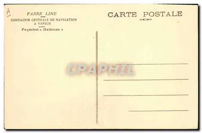 Paquebot Madonna — Compagnie Générale de Navigation — Fabre Line — Reverso