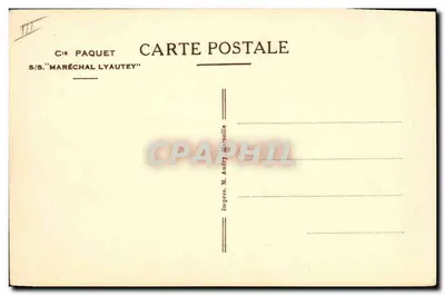 S/S Maréchal Lyautey — vapor da Cie Paquet — editado em Marselha — Verso