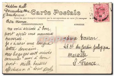 Dieppe — Le Steamer « Manche » — Éditeur A. B. successeur — Verso