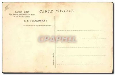 S.S. « MADONNA » — linia francuska Mediteranee — Fabre Line — Rewers
