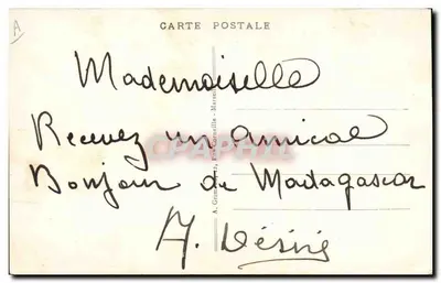 S/S Geral METZINGER — Navio de Passageiros das Messageries Maritimes (em mar agitado) — Verso