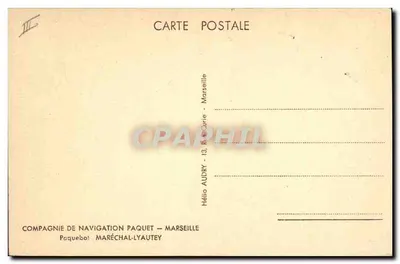 Cartolina d'epoca Nave piroscafo Marechal Lyautey Paquet Marsiglia — Verso
