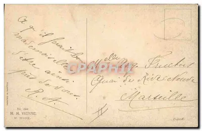 Młody para pod różami — wydawca M. M. Vienne, nr 644 — Rewers