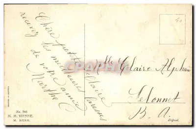 Deux amoureux — scène de rue — M. M. Vienne, n° 745 — Verso