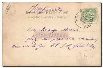 Cachorro com manchas — diante de uma parede — editor L. A. GRANT, Paris — Verso