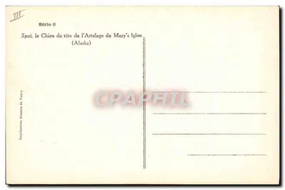 Spal, pies prowadzący wóz Mary's Igloo — (Alaska) — Imprimerie Réunies de Nancy, seria 6 — Rewers