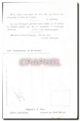 Três generais franceses — Verdun — Edição patriótica — Verso