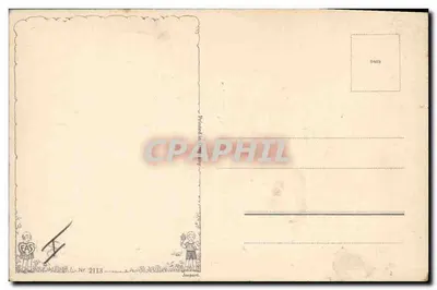 Dwa dzieci i kot — scena ogrodowa z wagonem — FAS Nr. 2113 — Rewers