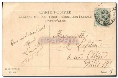 Giovane donna con velo che tiene un mazzo di lilac — Louisette — n°276 — Verso