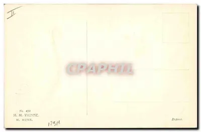 Jovem mulher com chapéu e lilás — ilustração — M. M. Vienne, n° 450 — Verso