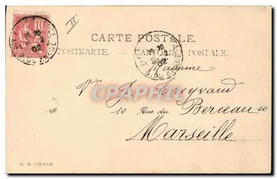 Donna con cane — scena di cartolina postale — editore M. M. Vienne — Verso