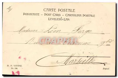 Mulher e criança oferecendo flores — Ano de Luto! — M. M. Vienne, n° 194 — Verso