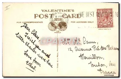 Pies — kartka urodzinowa — Valentine's Postcard, nr 5740 — Rewers