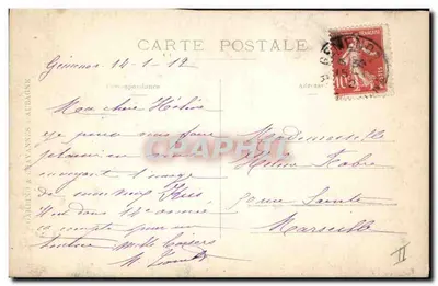 Cão preto — jardim — Carta postal de Gardien & Cie, Aubagne — Verso