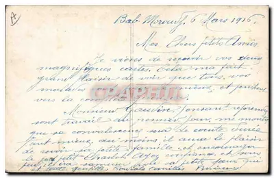 Albert I — portrait en uniforme militaire — J.M.T. Paris — Verso