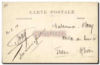 M.M. - « ORÉNOQUE » por mar agitado — de acordo com R. Dumont Duparc, Pintor do Ministério da Marinha — Verso