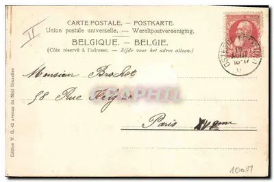 O embarque da Malle — Ostende — Edição V. G. 42 avenue du Midi Bruxelles — Verso