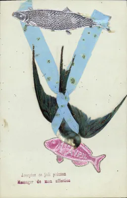 Poisson et hirondelle — 1er AVRIL — éditeur inconnu