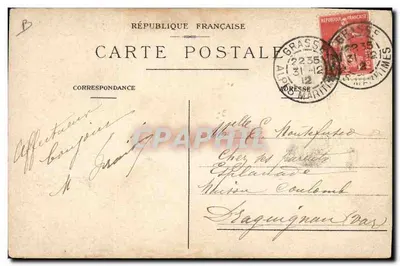 Cartolina d'epoca Parfumeria Bruno Court, Grasse — Triage delle rose — Verso