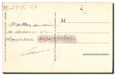 Côte d'Azur - Verzameling van Tubérosen. RM — Uitgave Rostan & Rünier, Nizza, n° 924 — Achterkant
