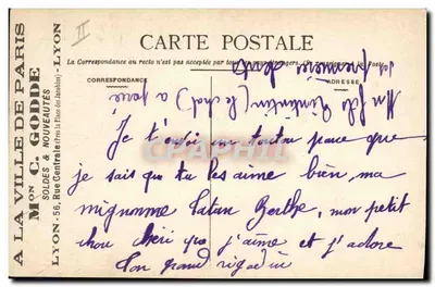 Cão de caça — paisagem — A la Ville de Paris, Lyon, C. Godde — Verso