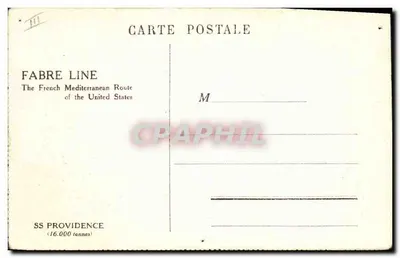 SS PROVIDENCE — navio da linha Fabre — Fabre Line — Verso