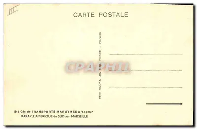 Cargos "Provence" — S.G.T.M. (20.000 tonnes) — Sté Gie de Transports Maritimes à Vapeur — Verso