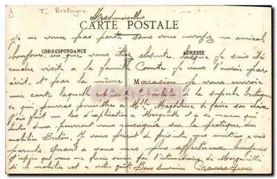 Bretagne - Lit-Clos z piętrowym łóżkiem - "La Paresseuse" - Zbiór E. Romain, 5514 — Rewers