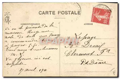 Wysokie Bretanie — Lit-clos bretoński — wydawca nieznany, nr 3885 — Rewers