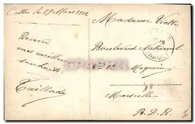 Jovem homem segurando um peixe decorado — 1º de Abril — editor Fauvetté, n°1834 — Verso