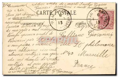 Na Côte d'Azur — Zbieranie fiołków — LL. — Rewers