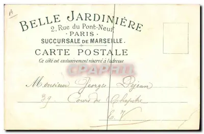 Enfants jouant à la balançoire — scène de jardin — éditeur SINGER IMP. Toulouse-Paris — Verso