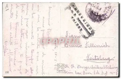 Friedensverhandlungen — Szene von Friedensgesprächen — Zeichnung von K. Kuppingh — Rückseite