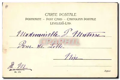 पारंपरिक वस्त्र में एक लड़की — वियेना, 1907 — एम.एम. वियेना, संख्या 170 — पीछे