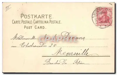 Rosa delicada — ilustração aquarelada — editor E. V. Leininger, n° III — Verso