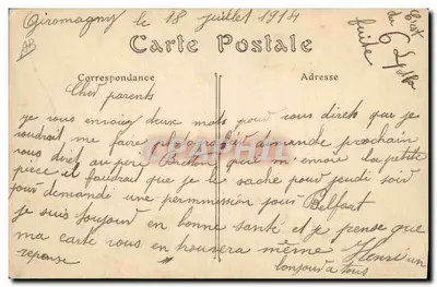 Exército francês em manobras — Cão ambulante buscando feridos — B. A., Paris, n° 266 — Verso