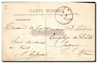 Mars — cane del Pensionato di Tassin — cartolina postale — Verso