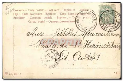 Bilhete postal antigo Cachorro Cachorros — Verso