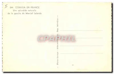 Korrida w Francji — Piękna naturalna z lewej strony Marcial Lalanda — Fotografia George Arles-sur-Tanne — Rewers