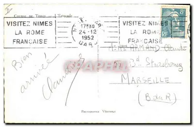 Zawody trzaskowe w Nîmes — Estocada — fotografia C. Im — Rewers