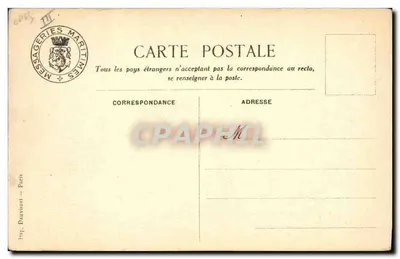 O paquebote "Porthos" — Messageries Maritimes — editor Imp. Dauvissat, Paris — Verso