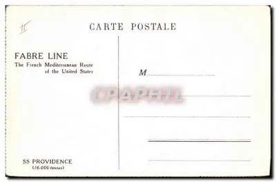 SS PROVIDENCE — trois cheminées — éditeur FABRE LINE — Verso