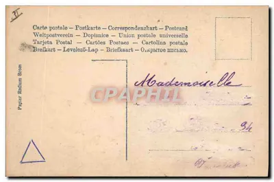 Kobieta w zielonej sukni trzymająca sieci — 1 kwietnia — wydawca Papier Radium Bron, nr 491-2 — Rewers