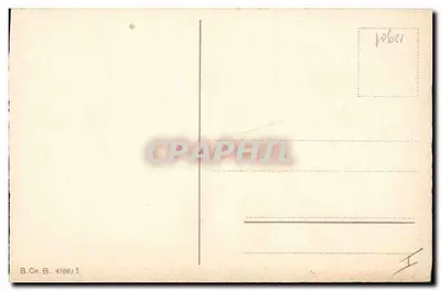 हरे रंग के आउटफिट में बच्चा ट्रीफल के टोपी के साथ — शुभ वर्ष — B.Co.B. 4769/1 — पीछे