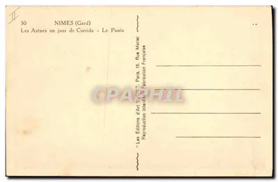Nîmes (Gard) - As Arênes em um dia de Corrida - Le Paséo - Éditions d'Art YVON — Verso