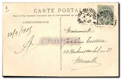 Torencircuit — Banderillero die zich voorbereidt om banderillen te gooien bij de halve draai — Fototypie E. Lacour Marseille — Achterkant